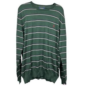 NWTS Polo Ralph Lauren Men’s Striped Sweater Collage Green,Navy,Grey / Size-XLT